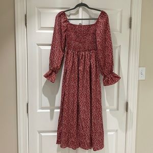 Red flowy dress
